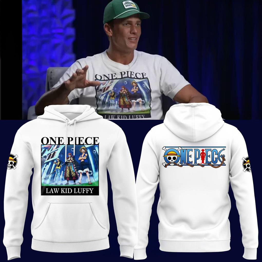 Tom Brady One Piece Law Kid Luffy Special White Hoodie Fan Merch Gifts For Husband