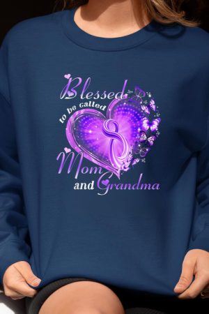 Blessed To Be Called Mom And Grandma Butterfly Grandmother Sweatshirt