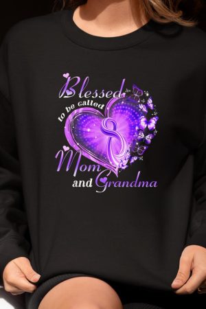 Blessed To Be Called Mom And Grandma Butterfly Grandmother Sweatshirt