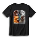 3 Cat Moon - Howling Cat Head for Cat Lovers, Cat Mom & Dad T-Shirt