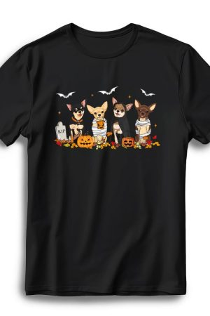 funny pumpkin ghost chihuahua halloween chihuahua dog mom t shirt 1qfla