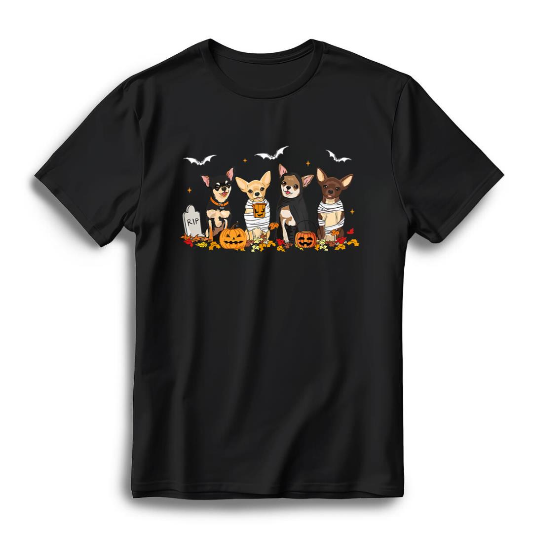 funny pumpkin ghost chihuahua halloween chihuahua dog mom t shirt 1qfla