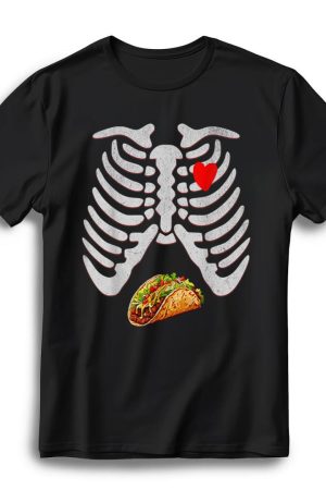 halloween dad skeleton taco belly funny pregnancy couples t shirt p4ny1