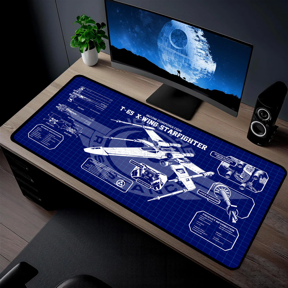 Star Wars X-Wing Blueprint Desk Mat Gift Ideas For Fans