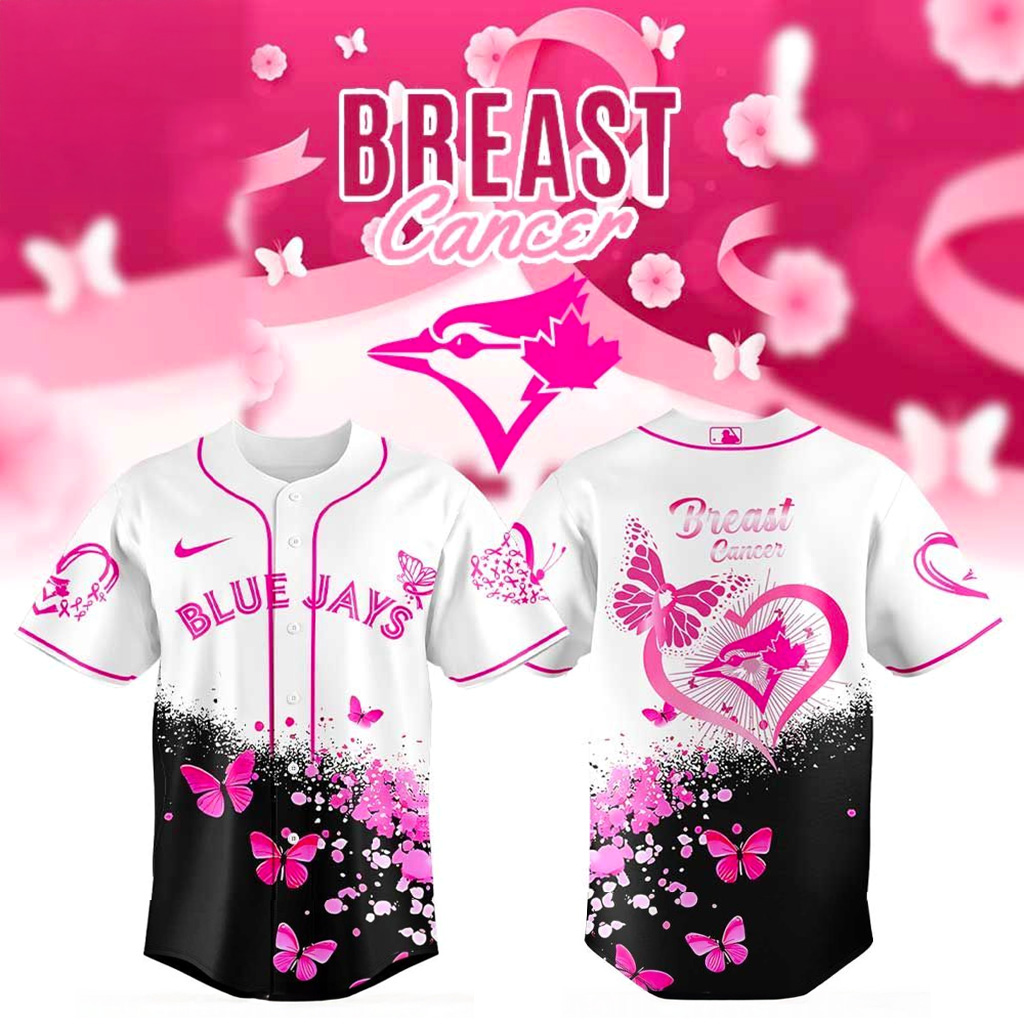 Toronto Blue Jays Breast Cancer 2025 Jersey Toronto Blue Jays Merch Presents For Baseball Fans