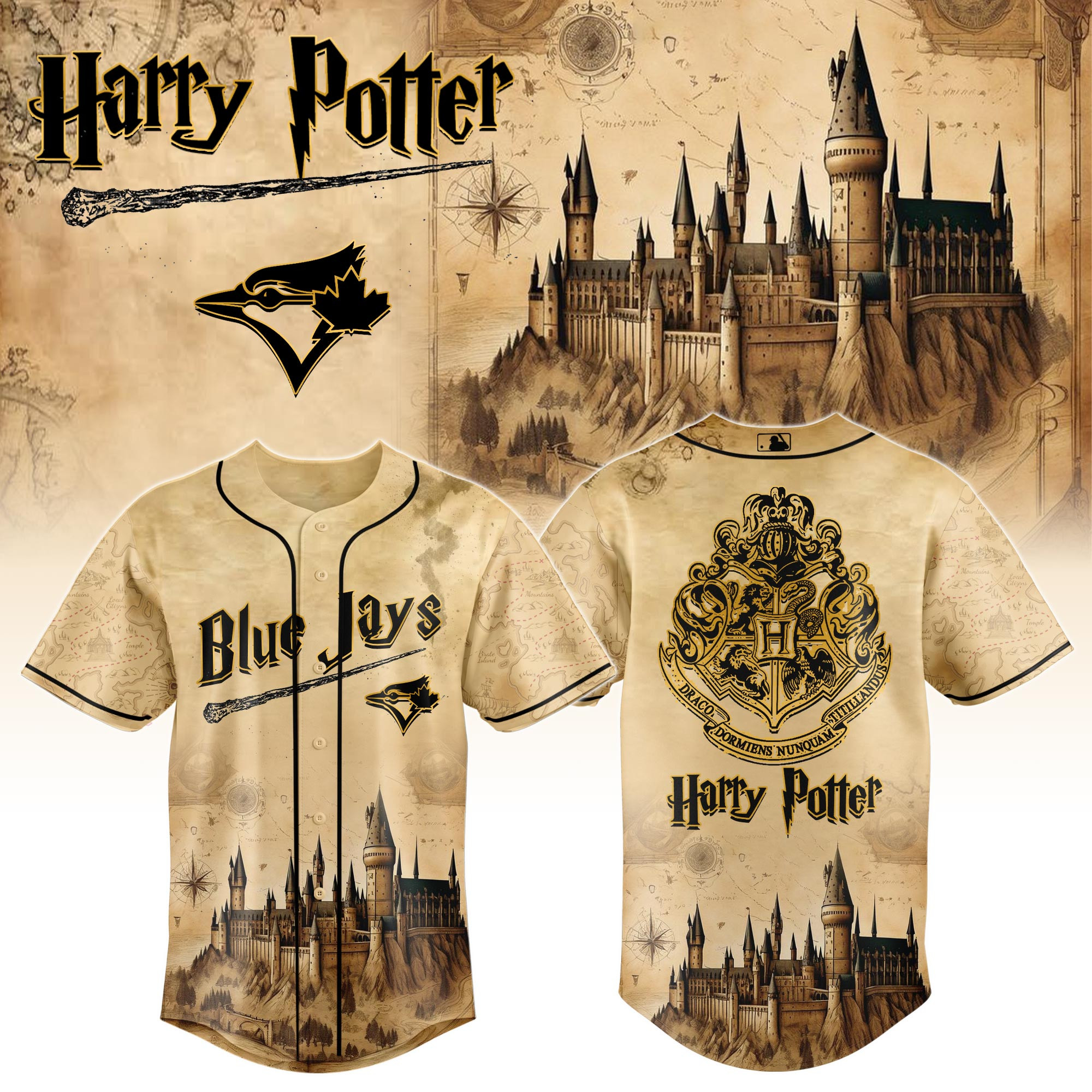 Toronto Blue Jays Mlb X Harry Potter Hogwarts Baseball Jersey For Fan