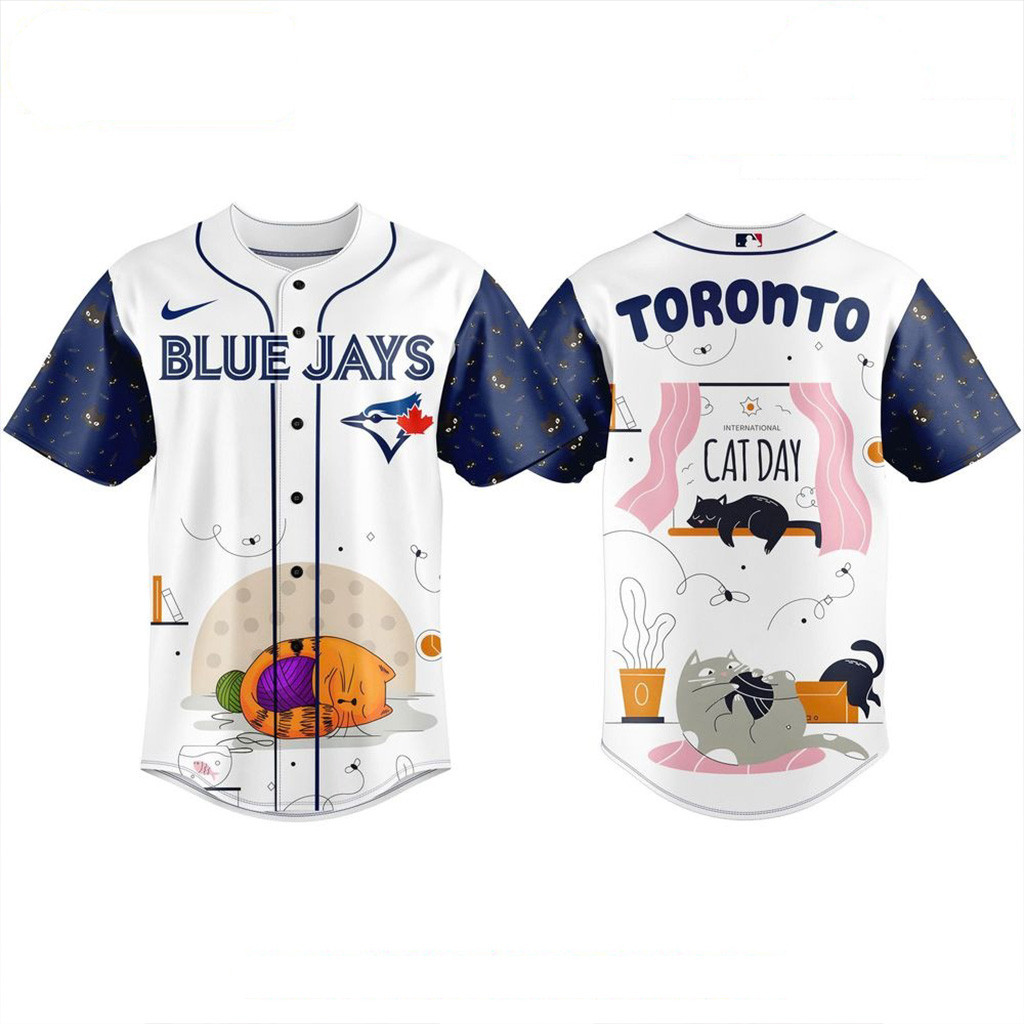 Toronto Blue Jays MLB x International Cat Day Jersey 2025 Toronto Blue Jays Merch For Fans