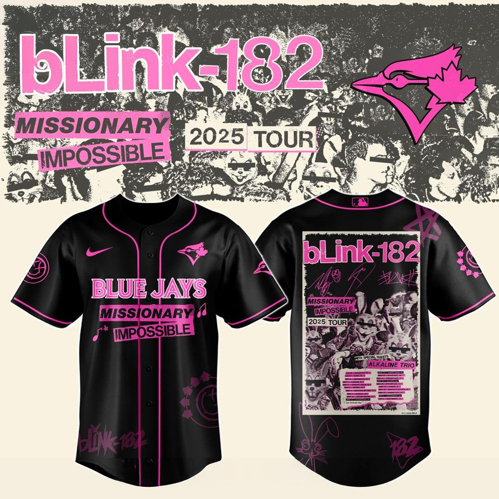 Toronto Blue Jays X Blink 182 Missionary Impossible Tour 2025 Jersey Jays Merch Mom Gifts