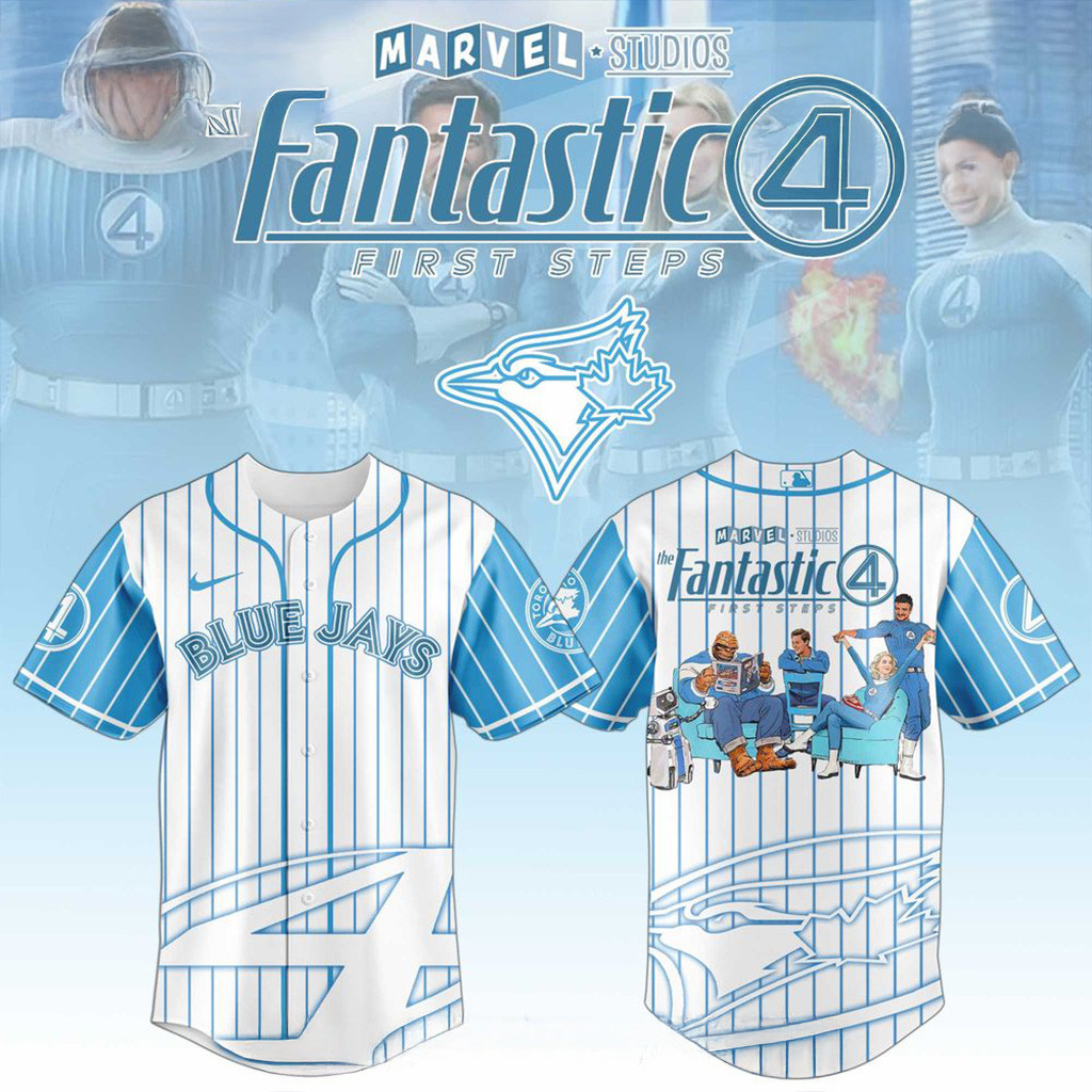 Toronto Blue Jays X The Fantastic Four Jersey 2025 Toronto Blue Jays Merch Fans Gifts