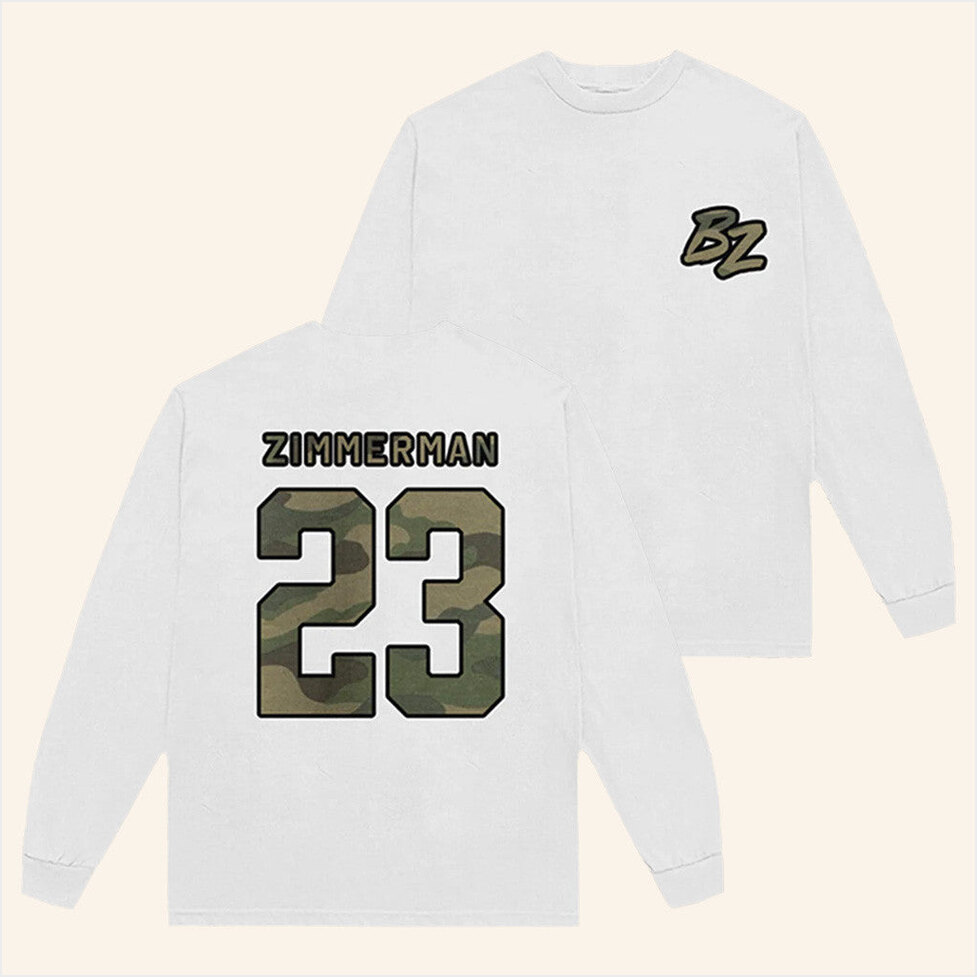 Tour 2025 BZ Camo Logo White Long Sleeve T-Shirt Bailey Zimmerman Merch Gifts For Father