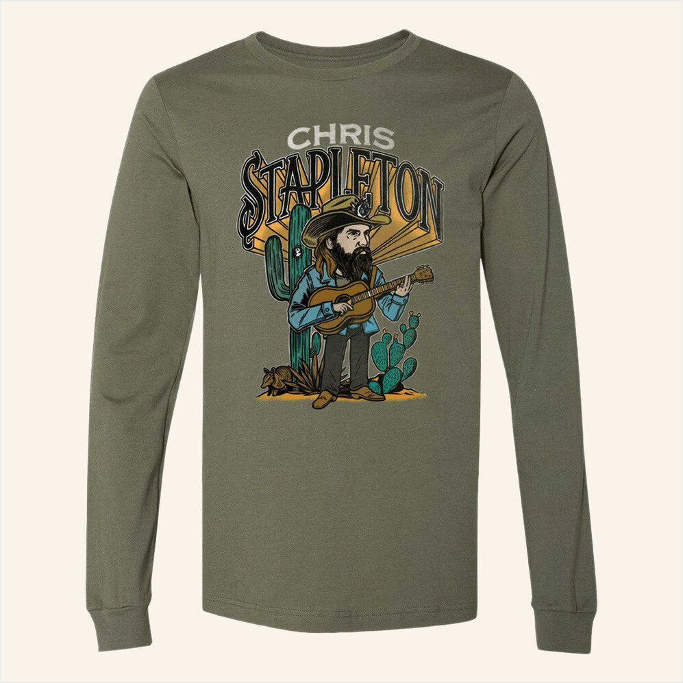 Tour 2025 Character Long Sleeve T-Shirt Chris Stapleton Merch Birthday Gifts For Fans