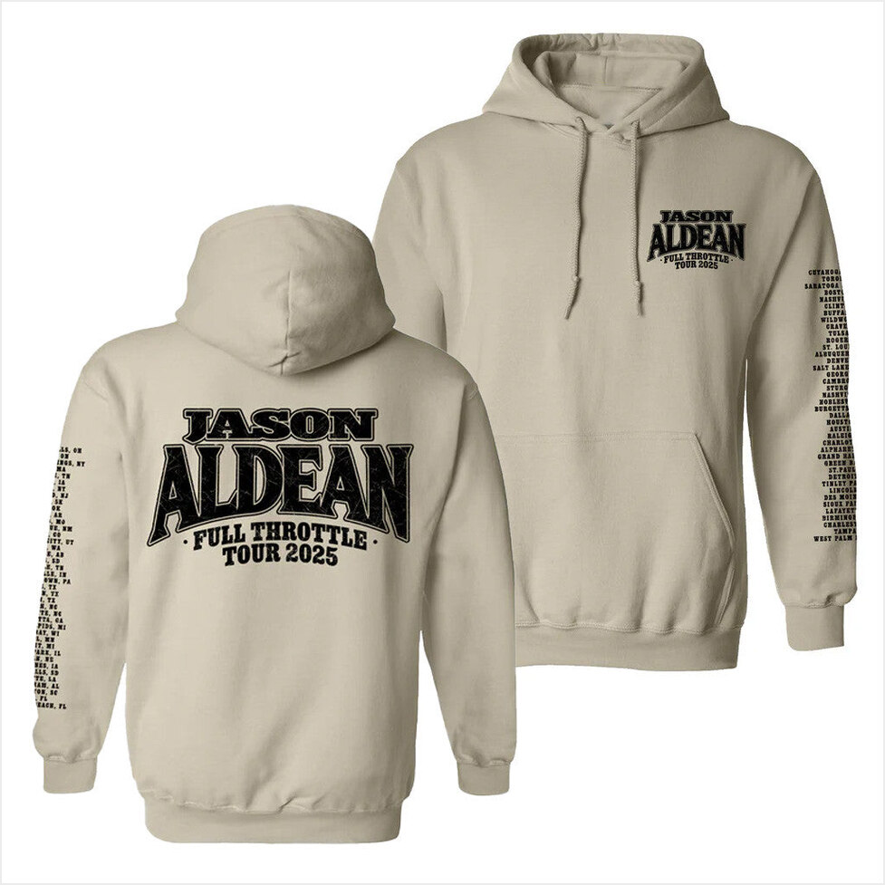 Tour 2025 Full Throttle Tour Hoodie Jason Aldean Merch Birthday Gifts For Music Lovers