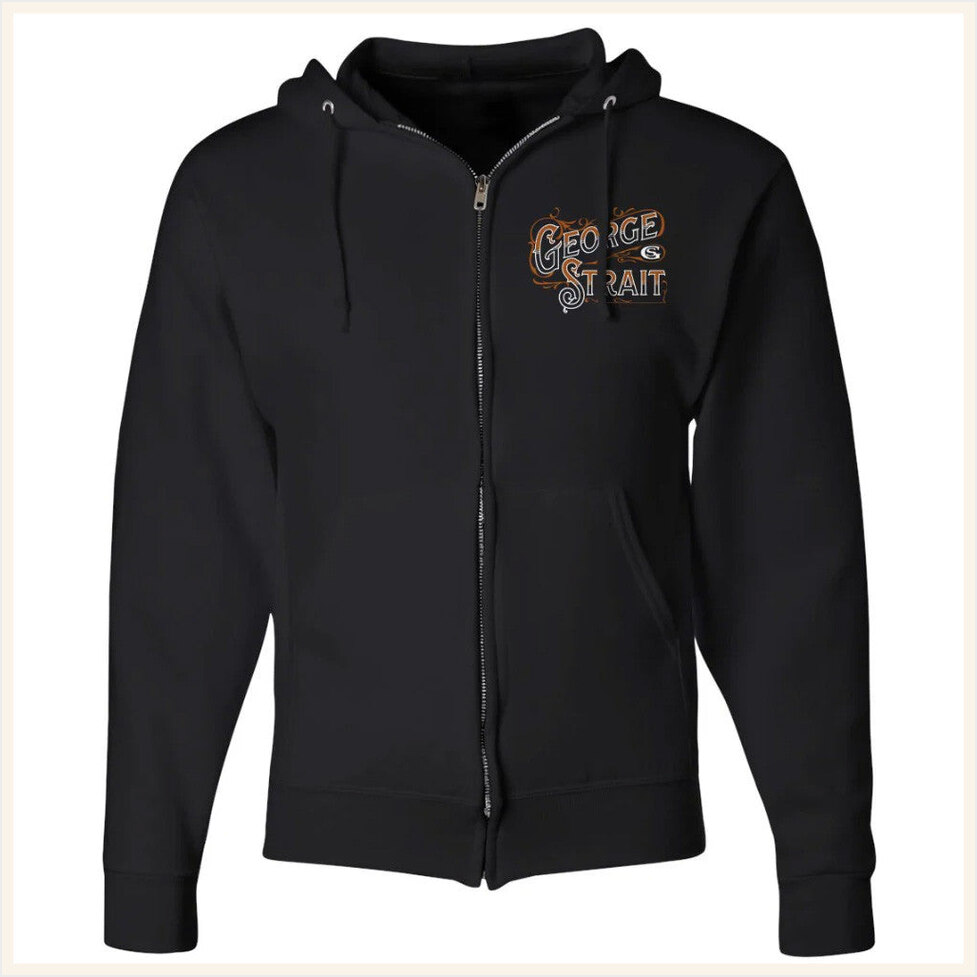 Tour 2025 George Strait Zip Up Black Hoodie George Strait Merch Father Birthday Gifts