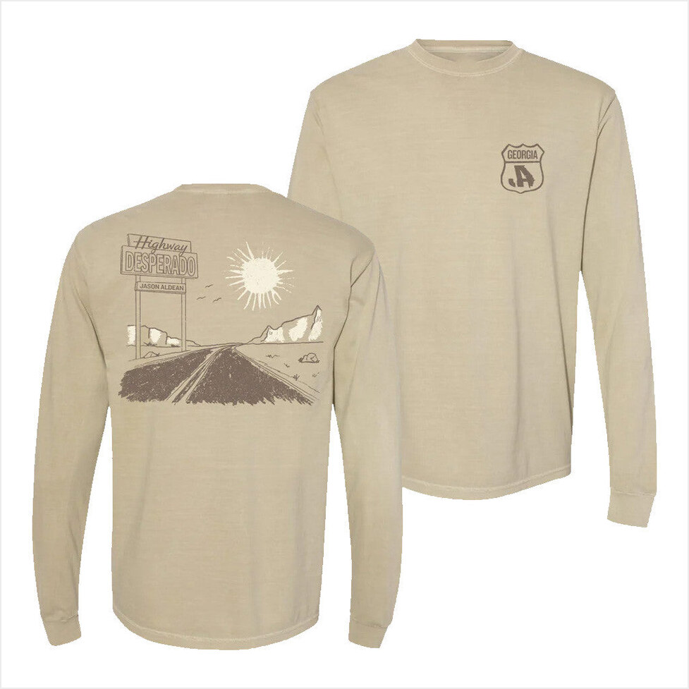 Tour 2025 Highway Desperado Long Sleeve T-Shirt Jason Aldean Merch Birthday Gift Ideas For Dad