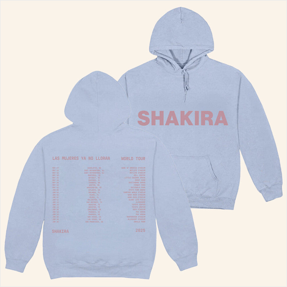 Tour 2025 LMYNL World Tour Blue Hoodie Shakira Merch Birthday Gift Ideas Christmas Presents