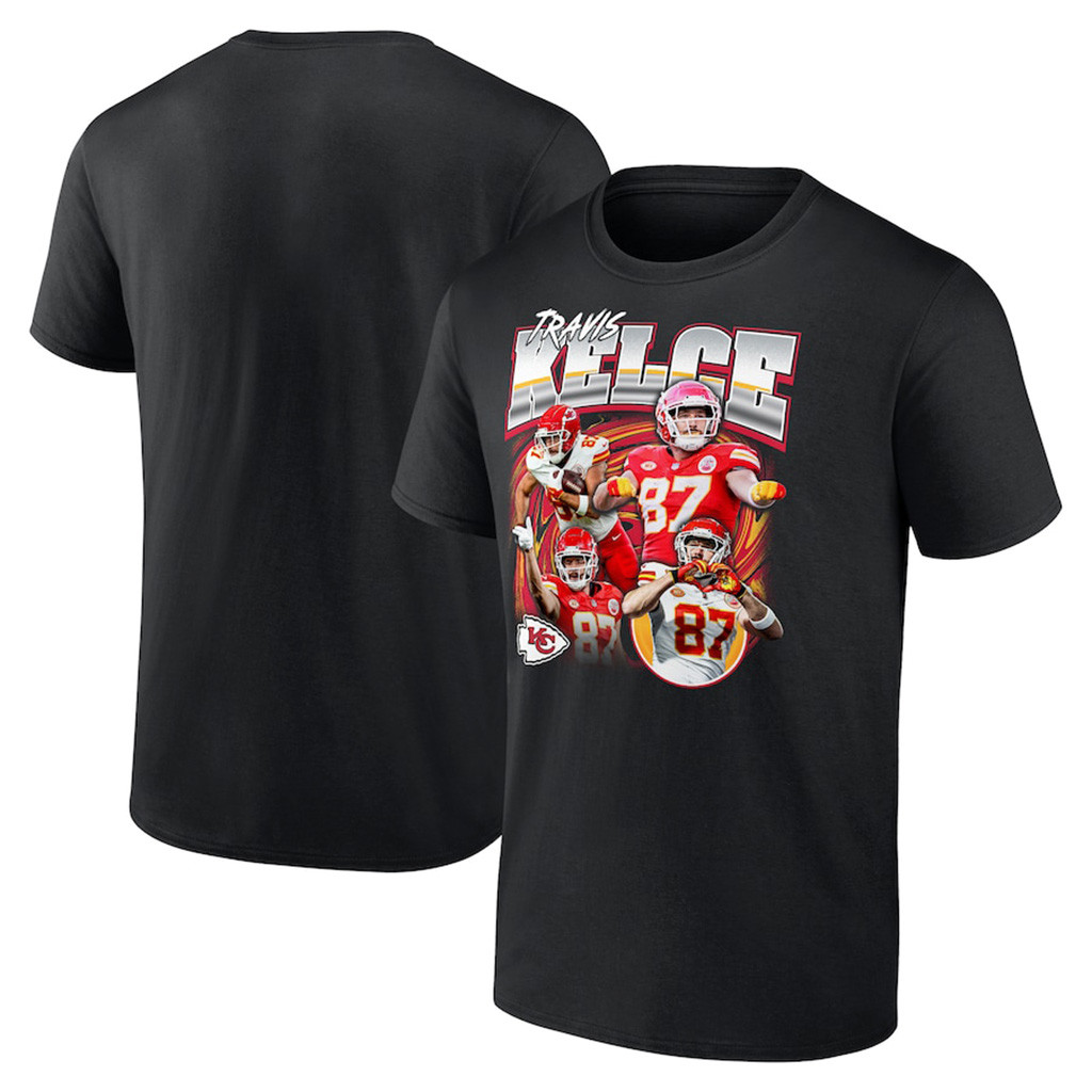 Travis Kelce Black Kansas City Chiefs Notorious Player Graphic T-Shirt Kansas City Chiefs Merch