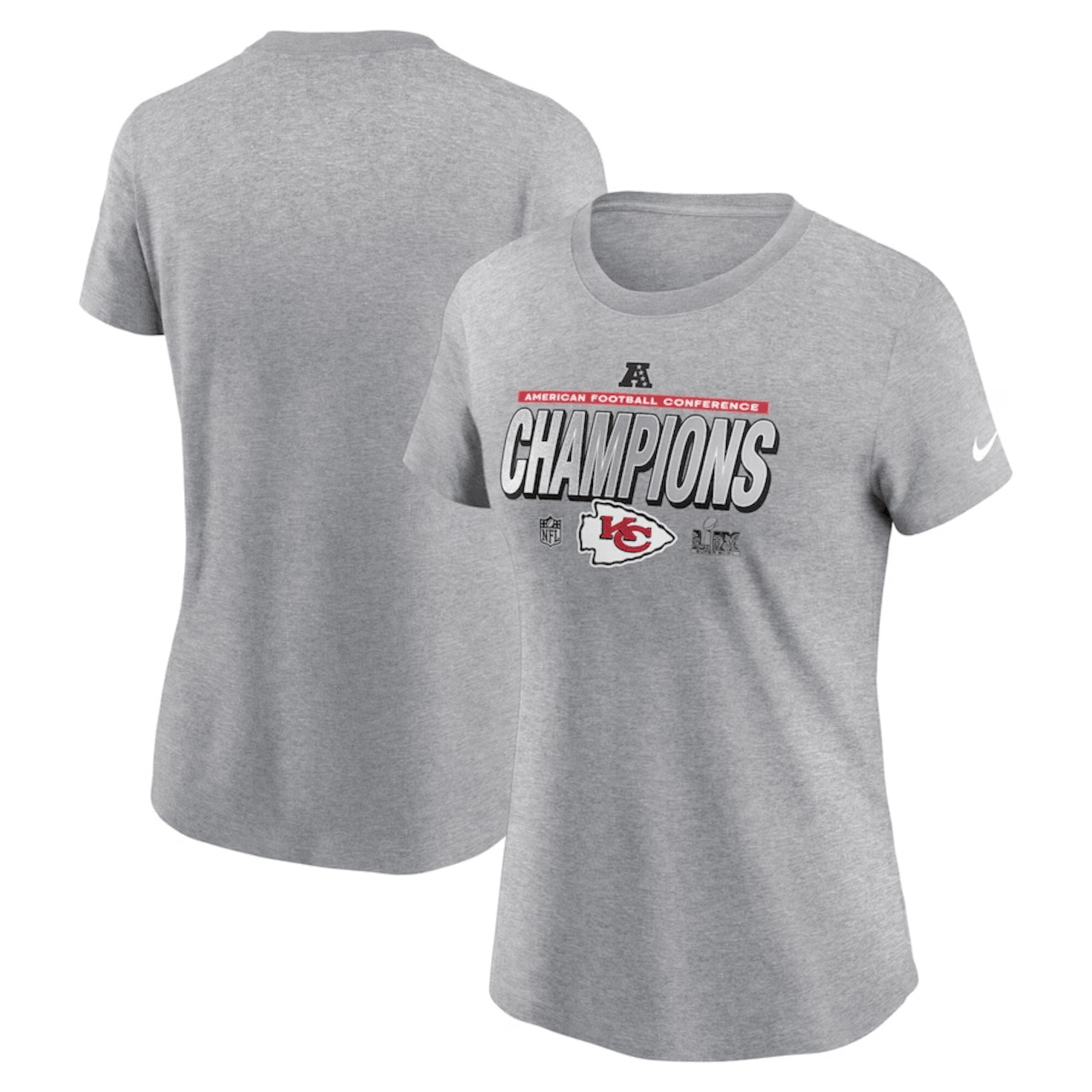 Travis Kelce Engagement Chiefs Shirt Women AFC Champions Kansas City Chiefs Shirt Grey Merch For Swifties