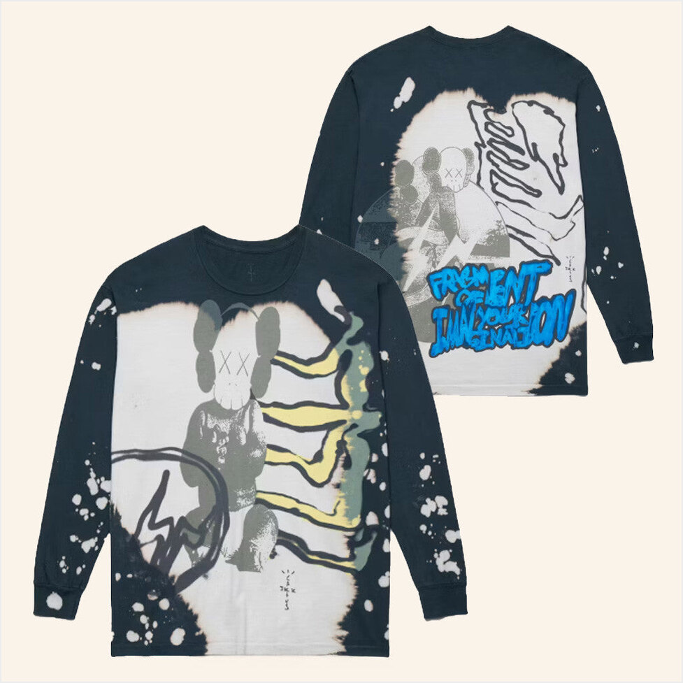 Travis Scott Cactus Jack Kaws For Fragment Long Sleeve Shirt Cactus Jack Merch Fans Clothing