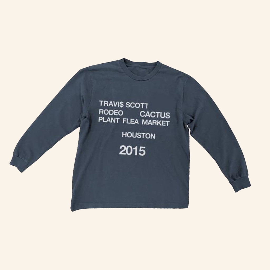 Travis Scott Merch Long Sleeve Shirt Rodeo Cactus Plant Flea Market 2015 Clothing Fans Gifts