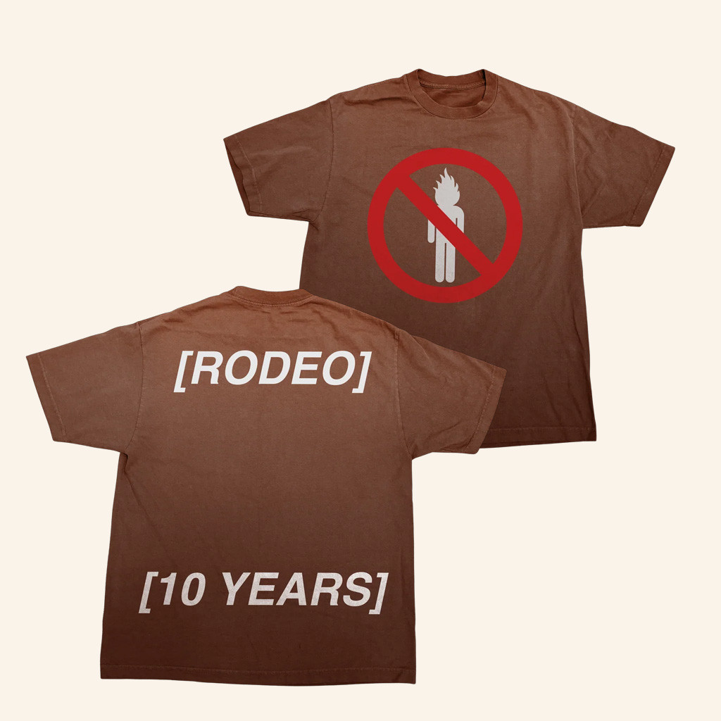 Travis Scott Merch Rodeo 10 Years La Flame T-Shirt Gifts For Music Fans