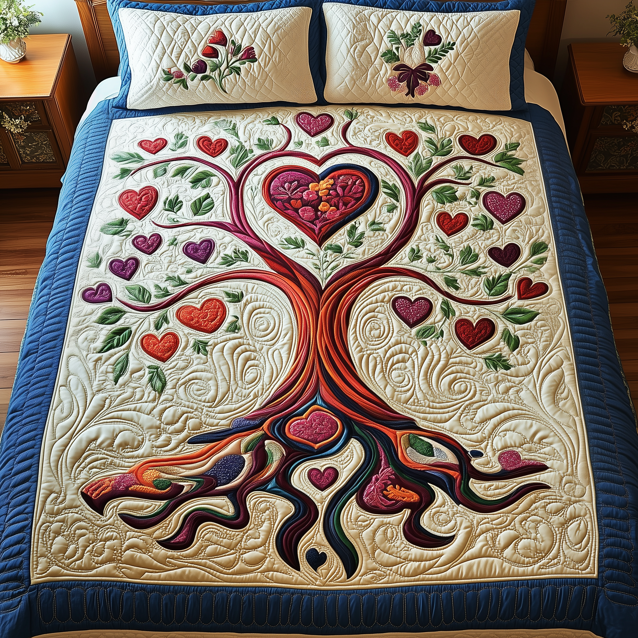 Tree Of Heart Quilted Bedding Set Awesome Duvet Cover Bedspread Set Mothers Birthday Gifts