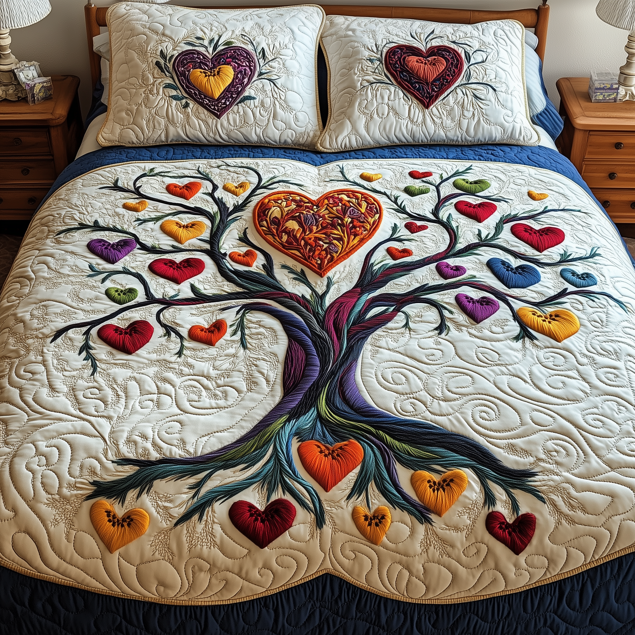 Tree Of Heart Quilted Bedding Set Awesome Duvet Cover Bedspread Set Mother's Day Gift Ideas For Wife