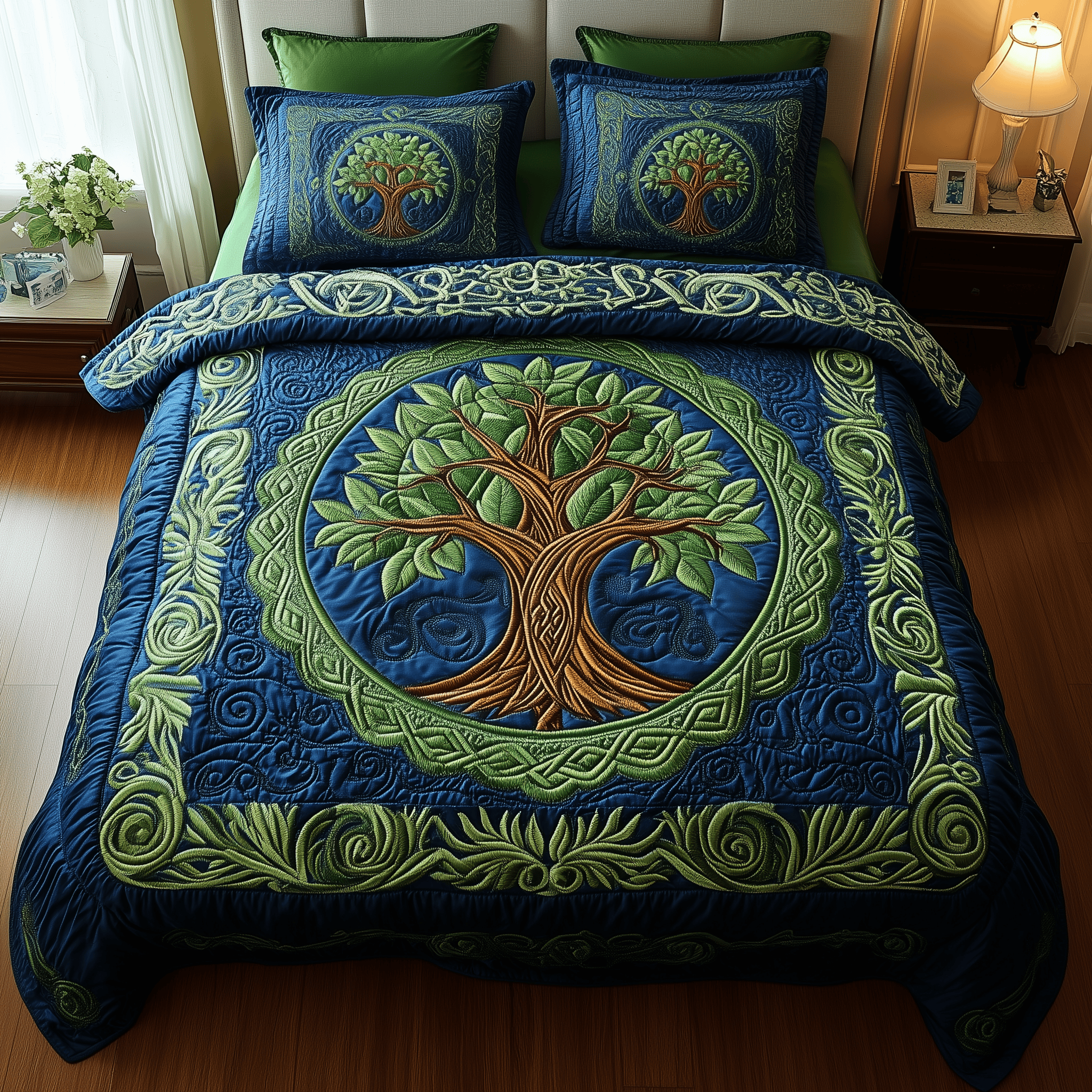 Tree Of Life Quilted Bedding Set Happy St Patrick's Day Duvet Cover Irish Gift Ideas Ireland