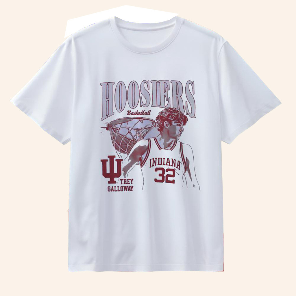 Trey Galloway Illustrated Hoosiers Basketball T-Shirt Gift Ideas For Fans