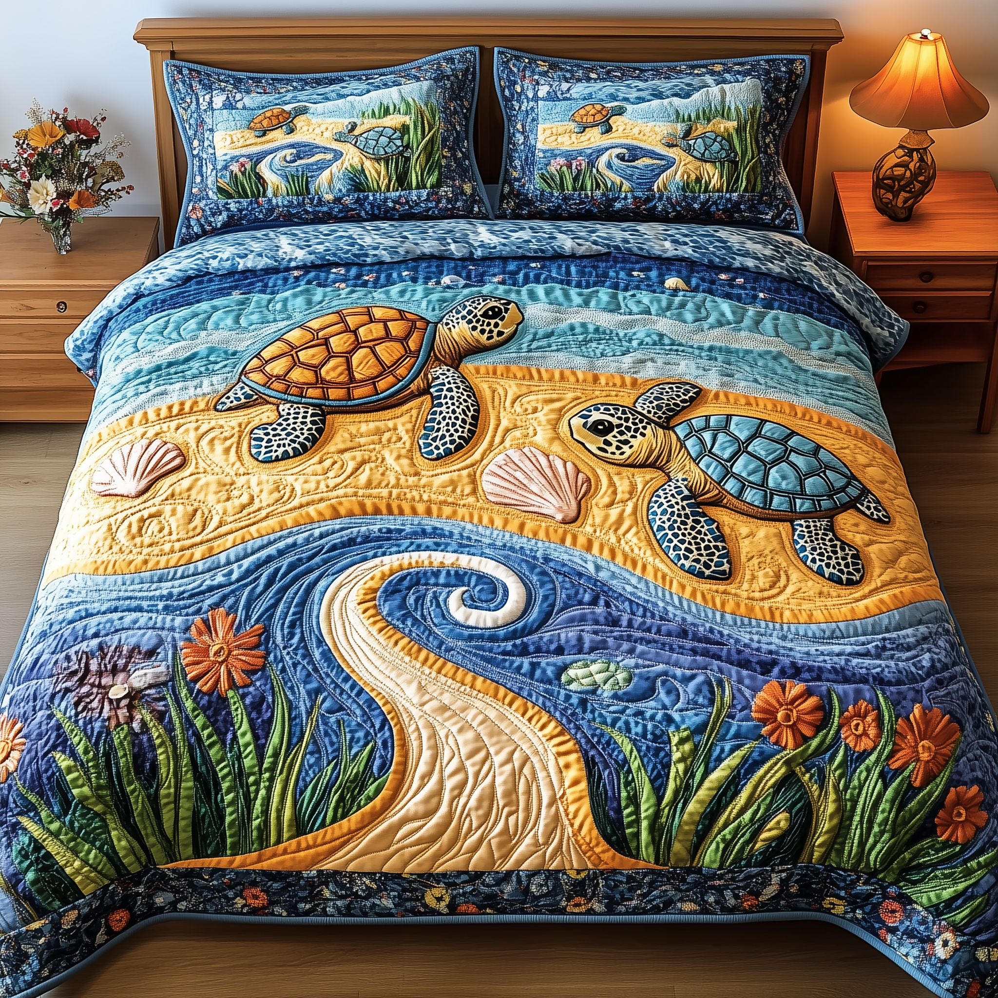 Turtle Quilted Bedding Set Awesome Duvet Cover Bedspread Set Gifts With Turtles On Them