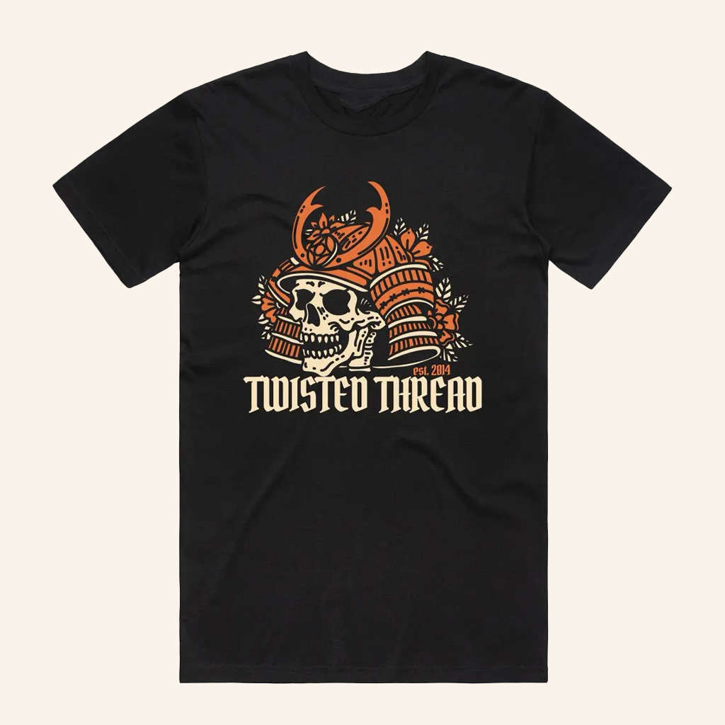 Twisted Thread Merch Twisted Thread Samurai Skull Twisted Thread T-Shirt Dad Gifts