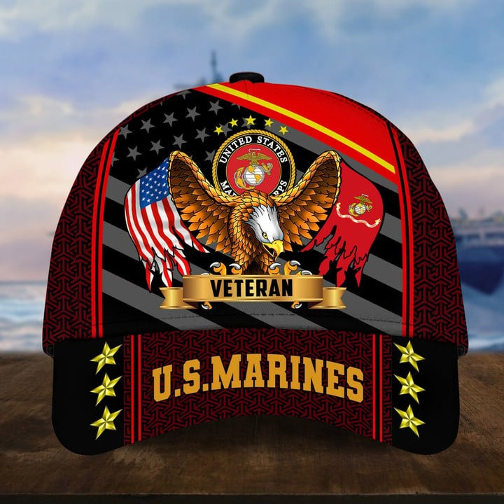 U.S.Marines Veteran Cap Gift For US Veterans Patriotic