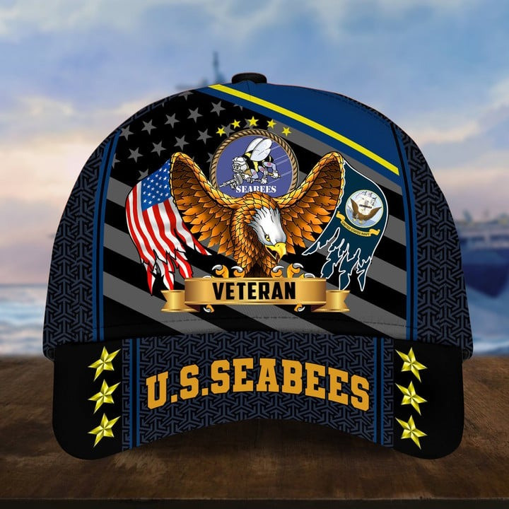 U.S.Seabees Veteran Cap Gift For US Veterans Patriotic