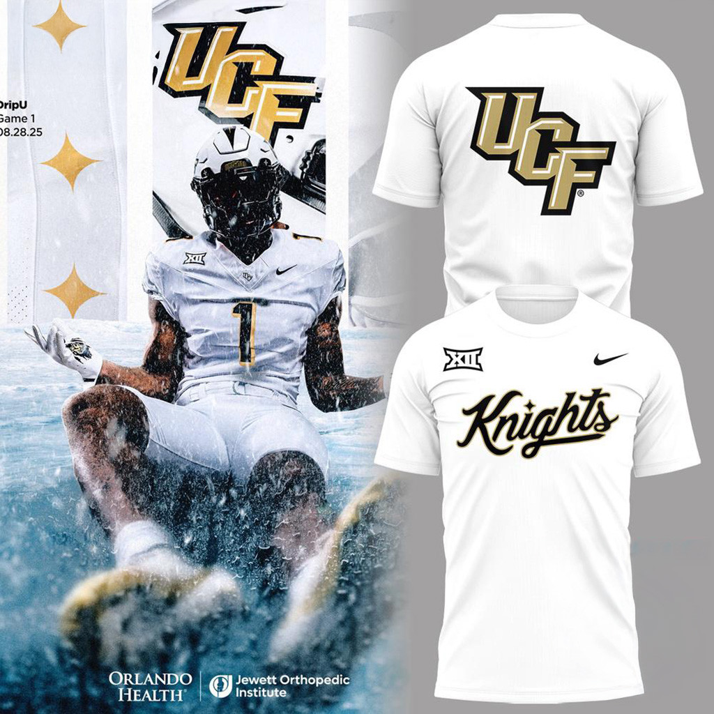 UCF Knight NCAA 2025 New Uniform T-Shirt White Fan Merch Gifts For Dudes