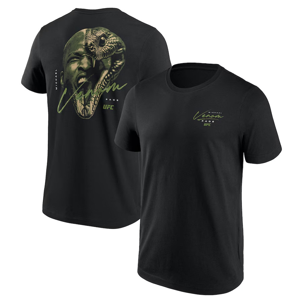 UFC 319 Merch UFC 319 Michael Venom Page Snake T-Shirt Black Gifts For Him