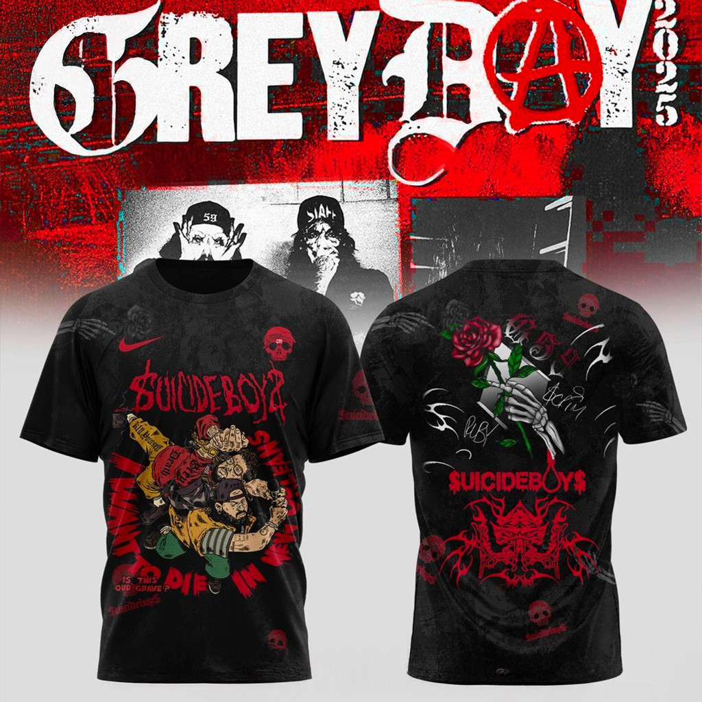 Uicideboy Grey Day Tour Merch 2025 T-Shirt Fan Merch Gifts For Dudes