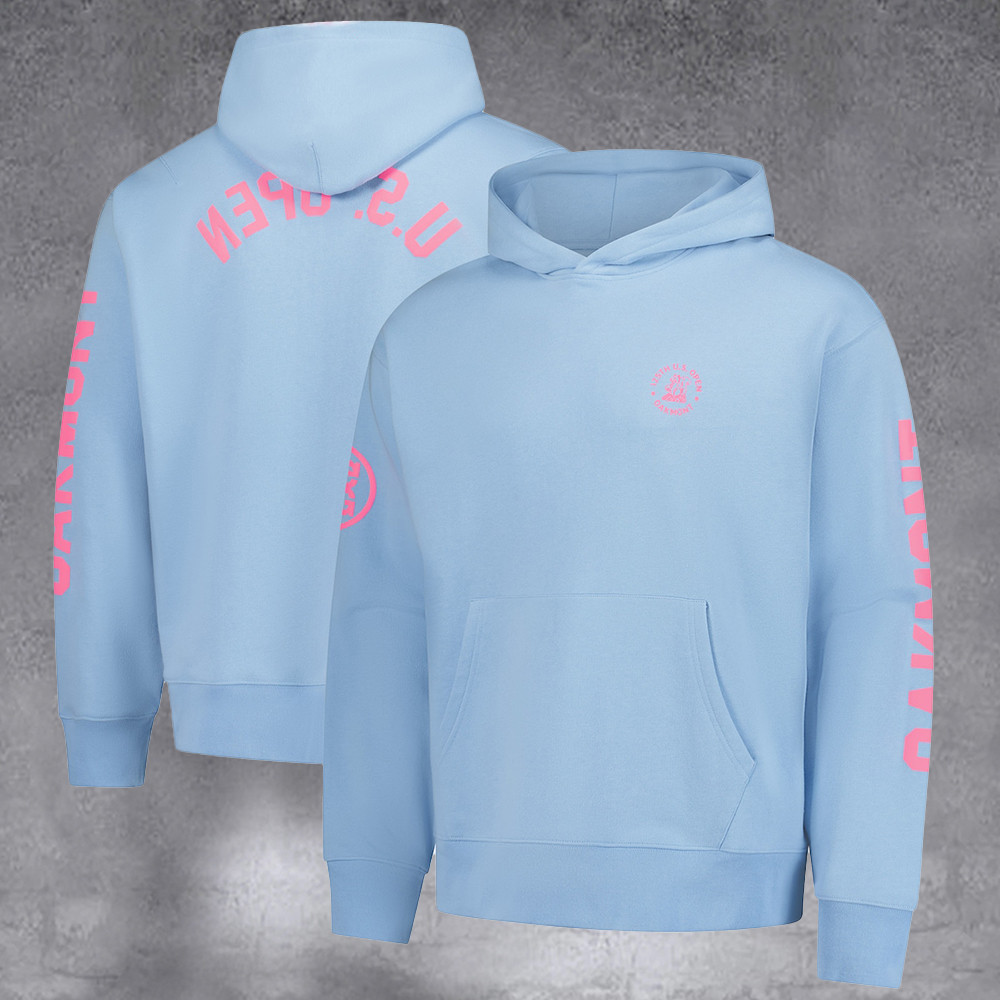 Unisex 2025 U.S. Open Light Blue Fleece Pullover Hoodie Best Gifts For Sport Fans
