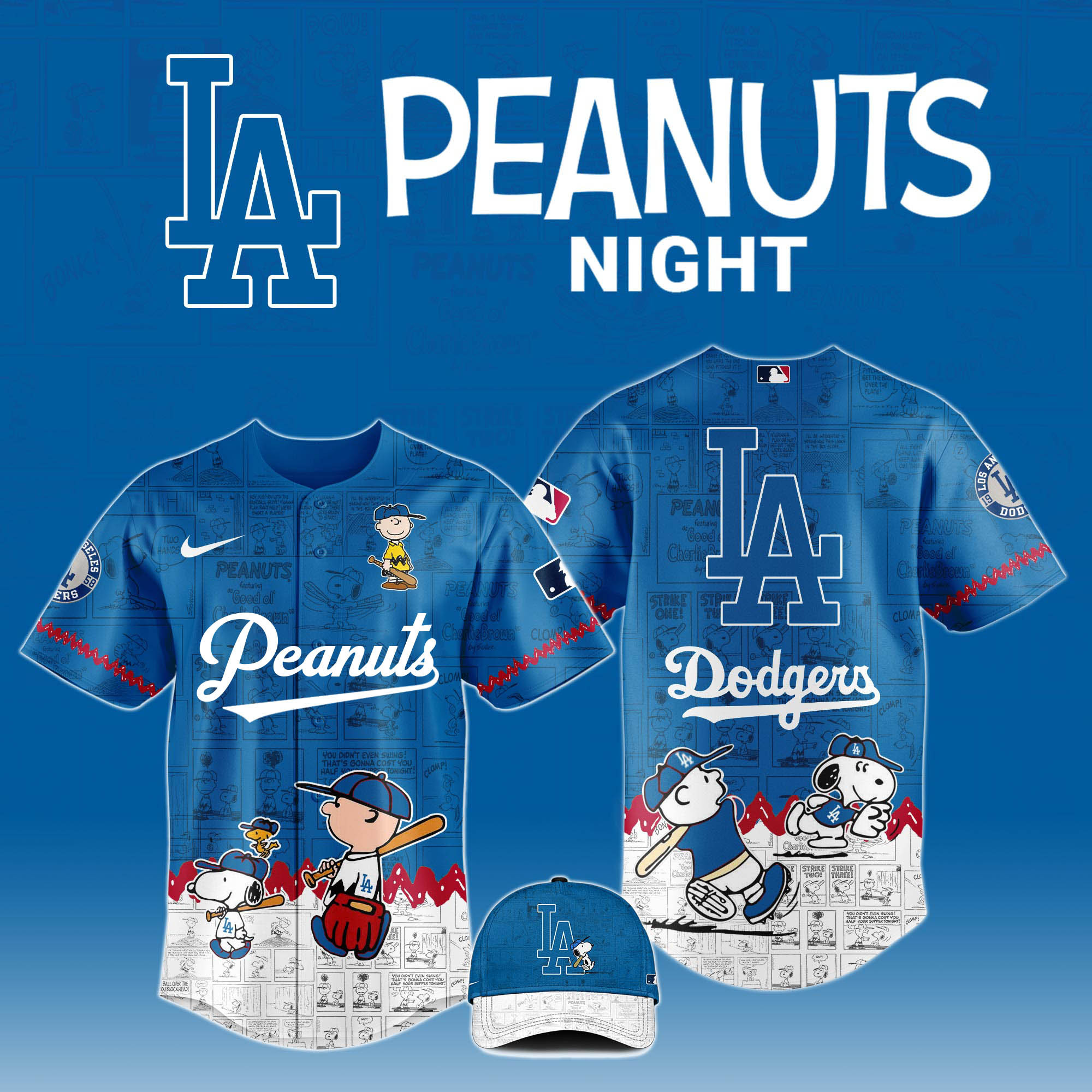 Unisex Los Angeles Dodgers Peanuts 75th Anniversary Jersey For Fans