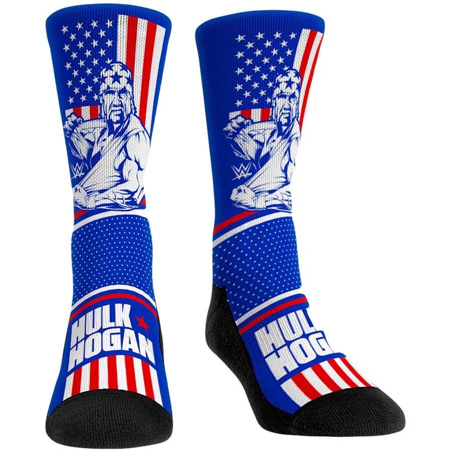 Unisex Rock Em Socks Hulk Hogan Superstar Usa Crew Socks Merch For Fans