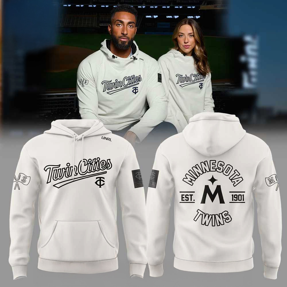 UNRL X Minnesota Twins Crossover Hoodie Minnesota Twins Merch Gifts For Baseball Fans
