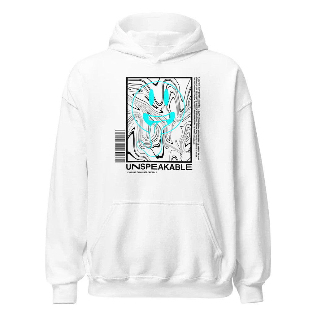 Unspeakable Merch White Smiley Swirl Hoodie Present For Husband