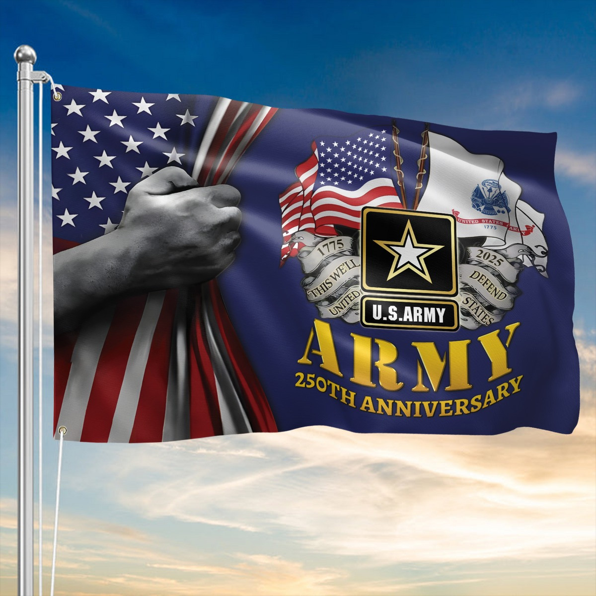 US Army 1775 2025 250Th Anniversary Flag Proud Military Patriotic Flag Decor