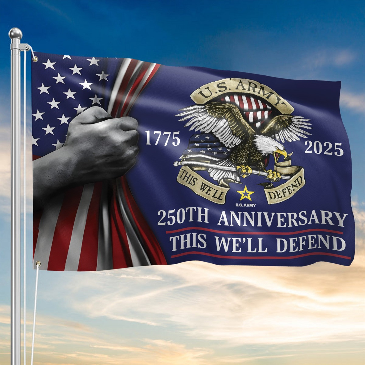 US Army 1775 2025 250Th Anniversary This We'll Defend Flag USA Patriotic Flag