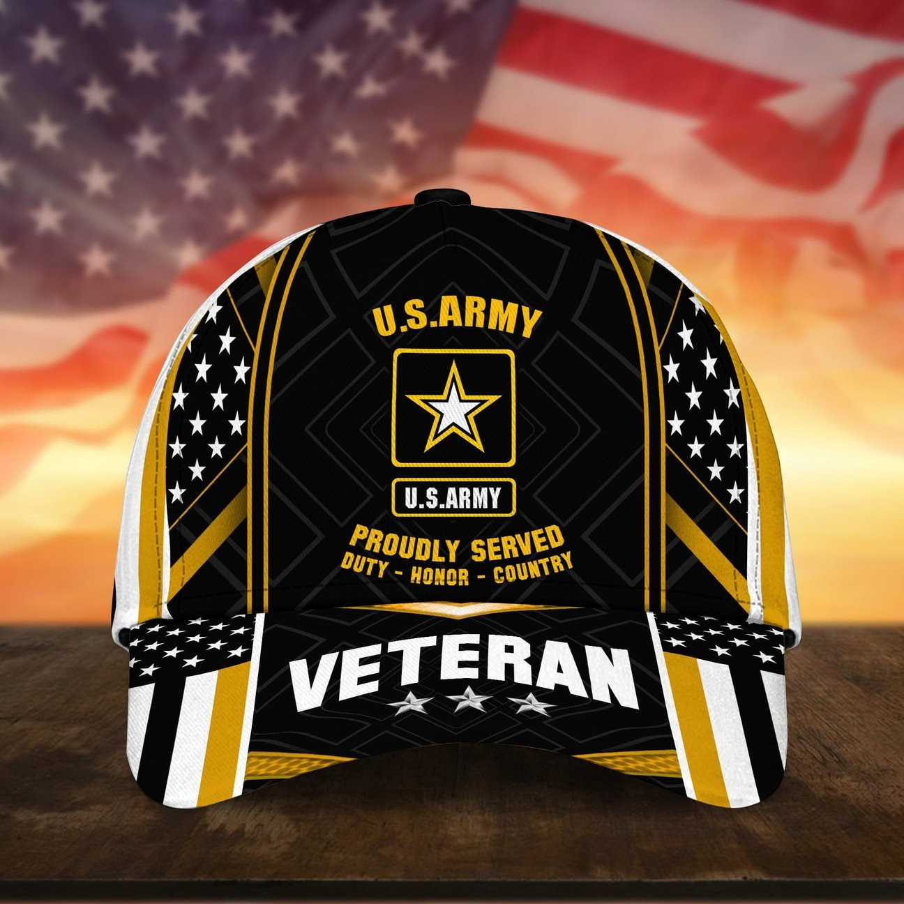 US Army Veteran Duty Honor Country Patriotic USA Cap Gift For Proudly Military on Veterans Day