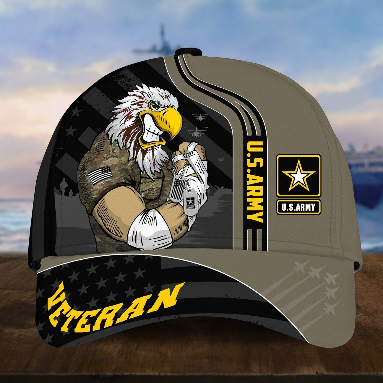 US Army Veteran Eagle Soldier Hat Gift for Patriots Army on Veterans Day