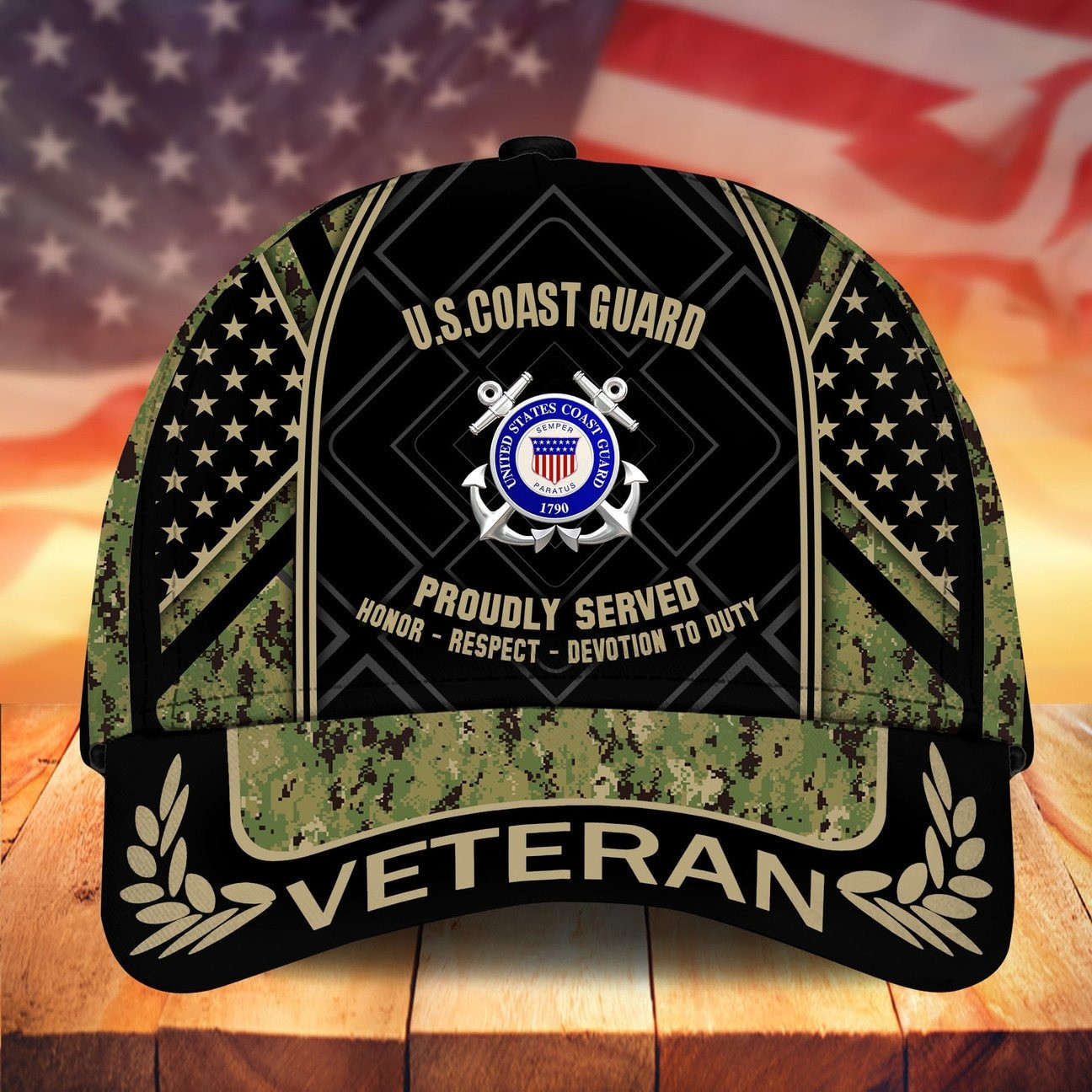 US Coast Guard Proudly Served Duty Country Veteran Cap for American Heroes on Veterans Day