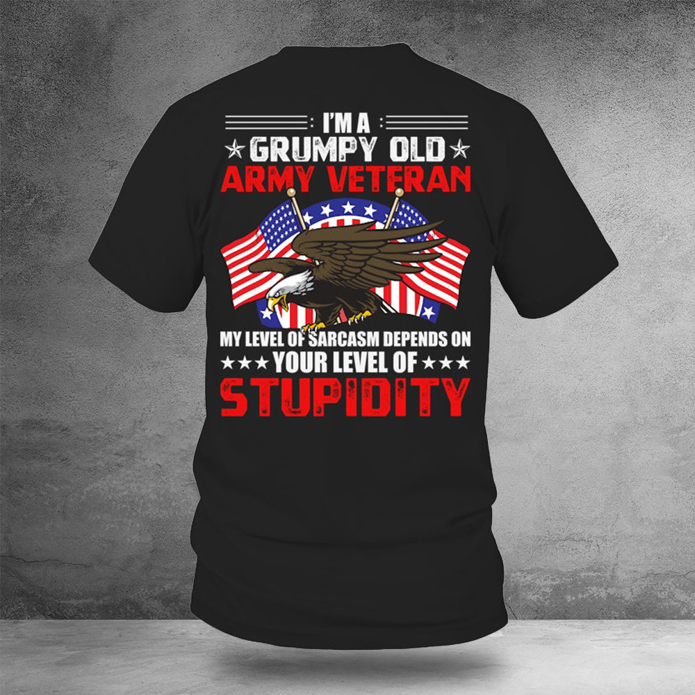 Us Eagle I'm A Grumpy Old Army Veteran Shirt Military T-Shirt Gifts For Veterans