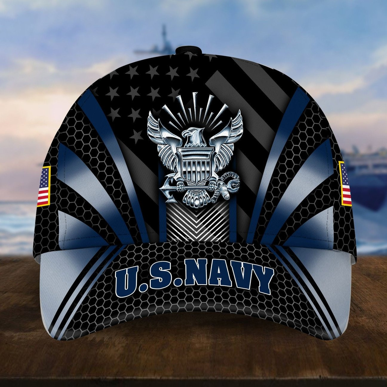 US Navy Baseball Cap with Star Gift for Patriots Army on Veterans Day