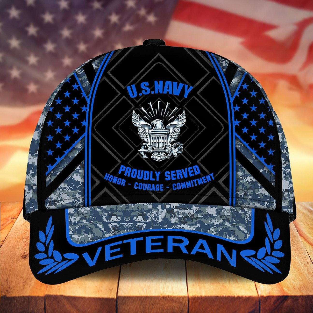 US Navy Proudly Served Duty Country Veteran Cap for American Heroes on Veterans Day
