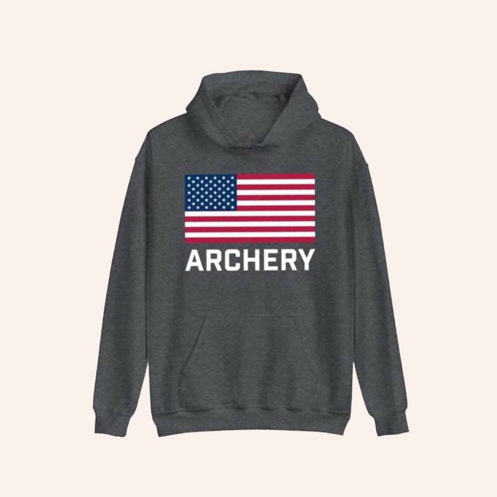 USA Archery Merch Archery American Flag Hoodie Gift For Brother Birthday