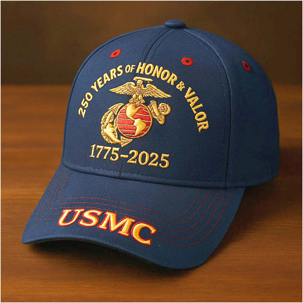 USMC 250 Years Of Honor And Valor Hat Proud Marine Corps Embroidered Hat Gifts For Dad
